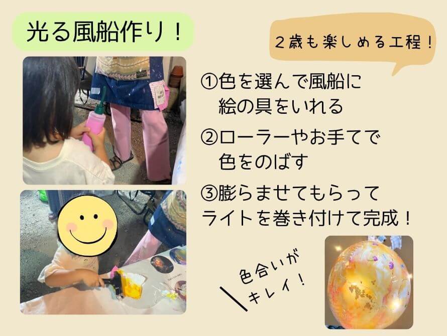 光る風船作り