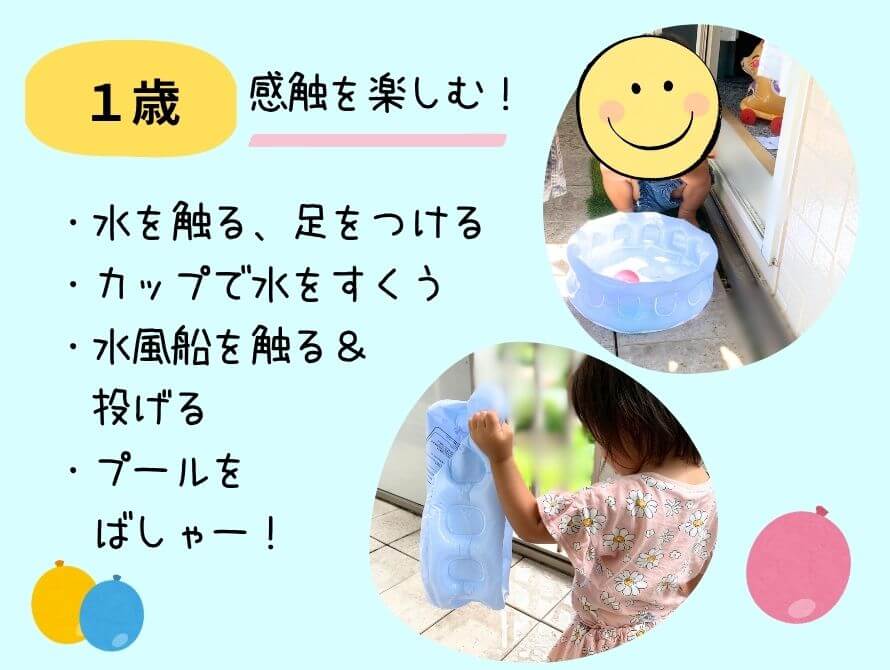 １歳の水遊び